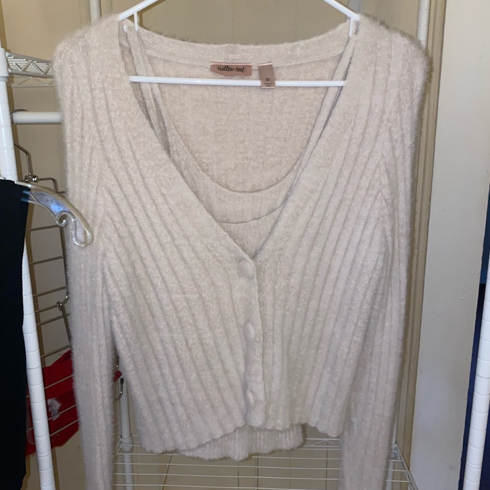 Pale pink knit sweater 2piece set